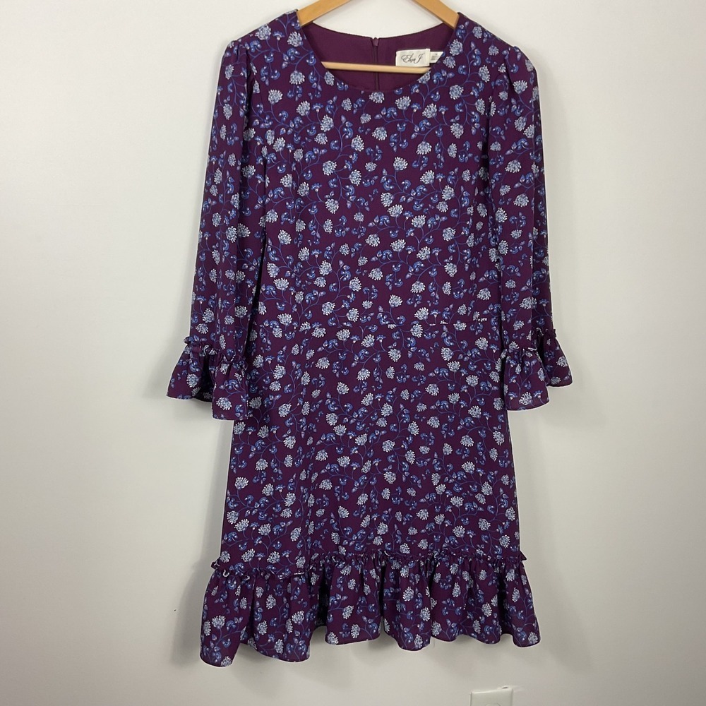 a line dress eliza j | Dresses | Eliza J Jewel Neck Floral Print Size 4 Size:US2/UK6/EU34 machine-washable Ever-Pretty V-Neck Pleated Velvet flowing gracefully to a